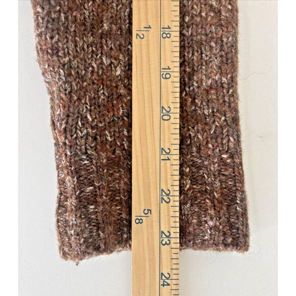 L.L. Bean Women's Wool Blend Sweater Cardigan L Brown Marled Button Front Knit - Picture 5 of 6